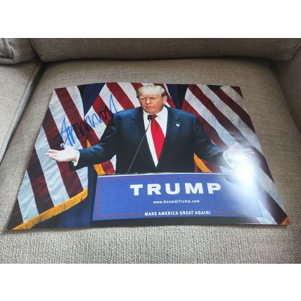 Signed, 16"x12" Photo, Donald Trump (45th & 47th President of the US) + COA