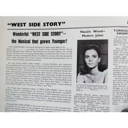 WEST SIDE STORY (1961) original UK pressbook ***Natalie Wood***