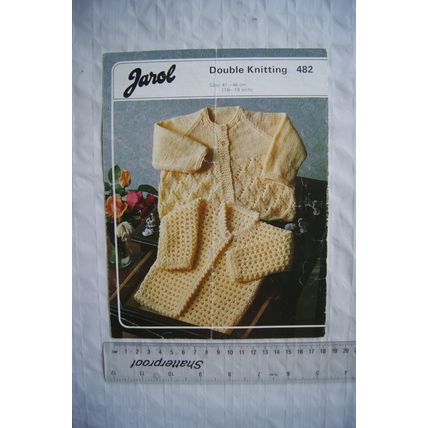 Vintage: Jarol 482 lacy coat, picto edged coat, DK, 41-46 cm, 16-18 inch