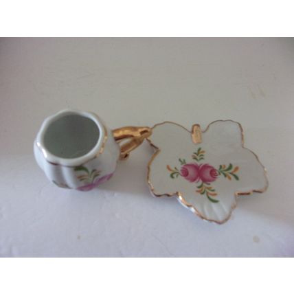 My Treasure Collectible Genuine Porcelain Miniature Teacup and Saucer Flowers