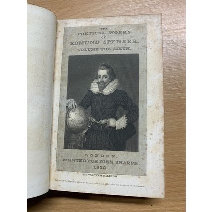 1810 "THE POETICAL WORKS OF EDMUND SPENSER" VOL 6 ANTIQUE LEATHER BOOK (P3)