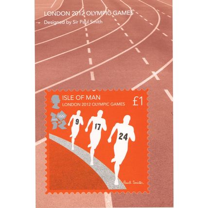 2012 Olympic Games 100 Metres Athletics London Race Isle Of Man Postcard