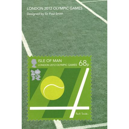 2012 Olympic Games Tennis 68p London Isle Of Man Postcard