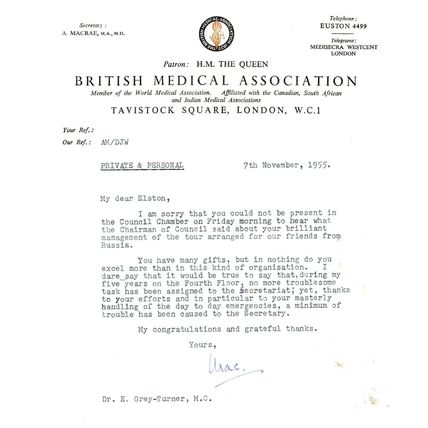 British Medical Association Russian Military Signed Letter to WW2 Doctor