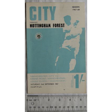 1967 programme Manchester City v. Nottingham Forest