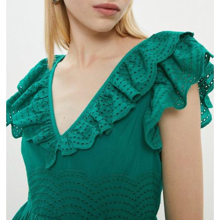 COAST Ruffle Detail Embroidered Maxi Dress BNWT