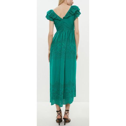 COAST Ruffle Detail Embroidered Maxi Dress BNWT