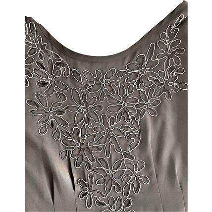 Kaliko Black Floral Cutout Embroidery Beaded Dress Size 14 UK