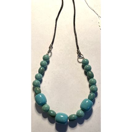 Turquoise and Magnesite Beaded Necklace #3334-18"