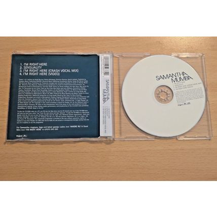 Samantha Mumba - I'm Right Here. Enhanced video CD1 CDS (2002) VGC.