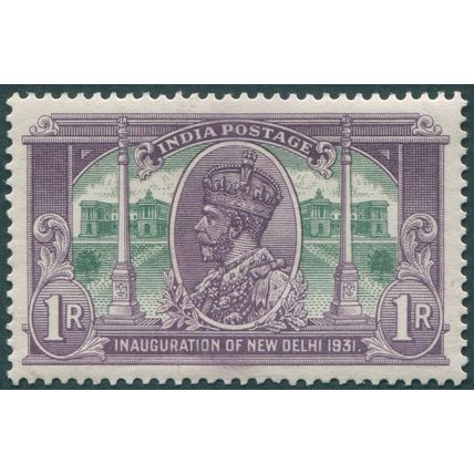 India 1931 1r violet & green SG229 unused