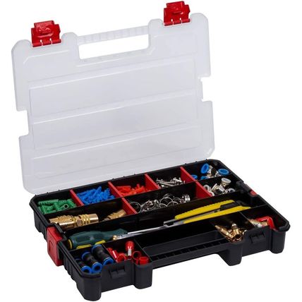 2-Pack Small Parts Organizer Box – Stackable Hardware Storage Organizer Case wit