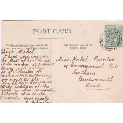 EC358 WIMBLEDON - WIMBLEDON HILL. 1905 PRINTED POSTCARD
