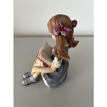 SCHOOLGIRL WITH BOOK RESIN FIGURINE