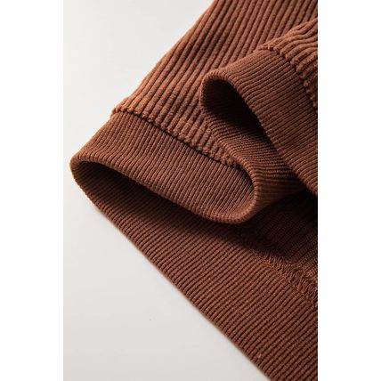 Chestnut Ribbed Corduroy Oversized Sweatshirt