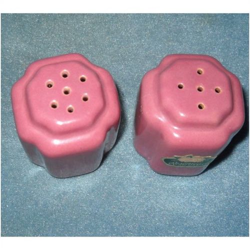 Pair Rosemeade Pottery Salt Pepper Shakers North Dakota