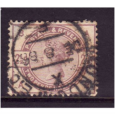 GREAT BRITAIN 1883 QUEEN VICTORIA 2 1/2d LILAC SG190 LETTERED BA USED