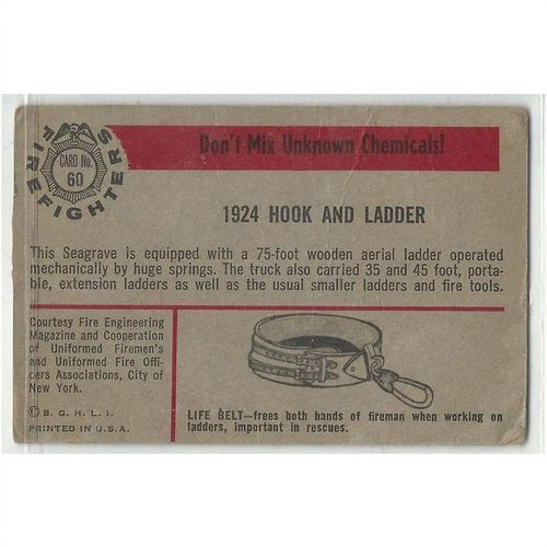 BOWMAN ' FIREFIGHTER ' card # 60 ( 1953 )