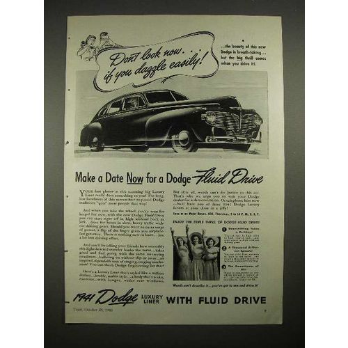 1941 Dodge Luxury Liner Car Ad - Dazzle Easily