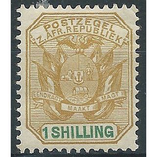 Transvaal 1896 SG223 1/- Ochre & Green Mounted Mint .. .