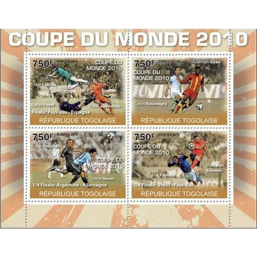 TOGO 2010 SHEET MNH SPORTS SOCCER FOOTBALL WORLD CUP FUTBOL 5X