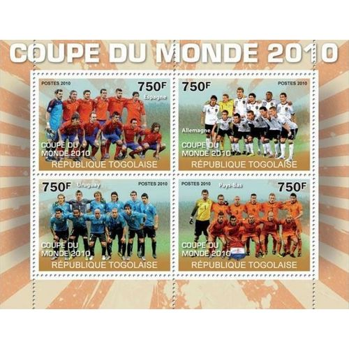 TOGO 2010 SHEET MNH SPORTS SOCCER FOOTBALL WORLD CUP FUTBOL 5