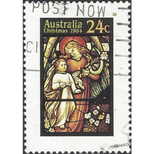 AUSTRALIA, CHRISTMAS, Angel, Stained Glass, yellow 1984, 24c, #2