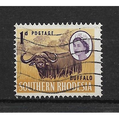 SouthernRhodesia.SG93 1d African Buffalo.Fine Used.June19a