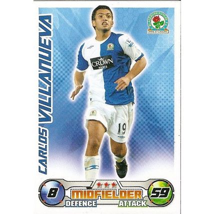 Topps Match Attax 2008/09 Cards: Blackburn Rovers - Midfielder, Villanueva