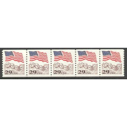 2523 29c U.S. Flag Fine MNH PNC 4/5 R0498