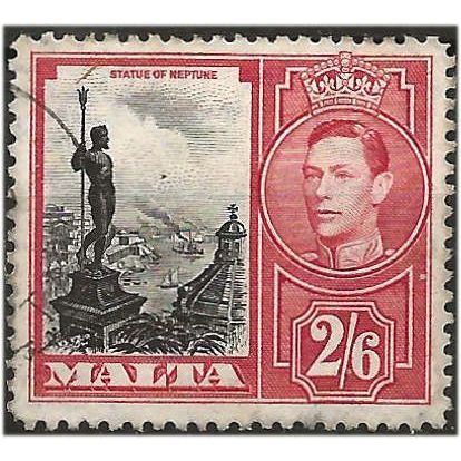 Malta 1938 SG229 2/6d Black & Scarlet Fine Used ..