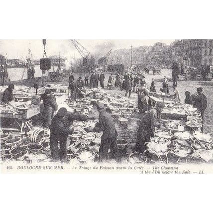 Boulogne Sur Mer Le Triage Du Poisson Fish Market Vintage French View Postcard