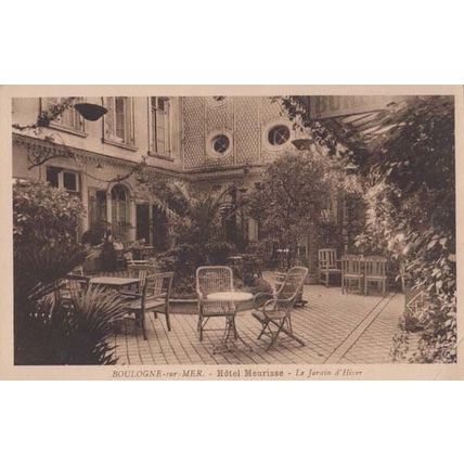 Boulogne Hotel Meurisse Garden Jardin French France Antique Postcard