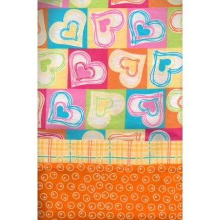 Pillowcase Homecrafted Kids & Critters Colorful Hearts with Orange 121149PC
