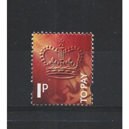 GB.Postage Due.D102 1p Red,Yellow and Black.Mounted Mint.Aug25