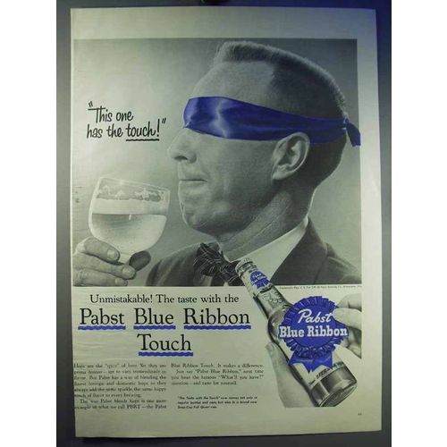 1956 Pabst Blue Ribbon Beer Ad - Has The Touch
