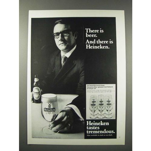 1970 Heineken Beer Ad - There is Beer