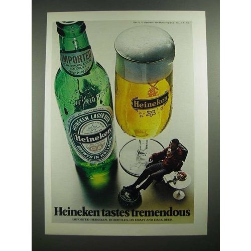 1970 Heineken Beer ad - Tastes Tremendous