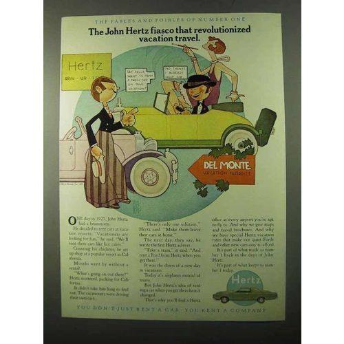 1971 Hertz Rent-a-Car Ad - Fiasco Revolutionized Travel