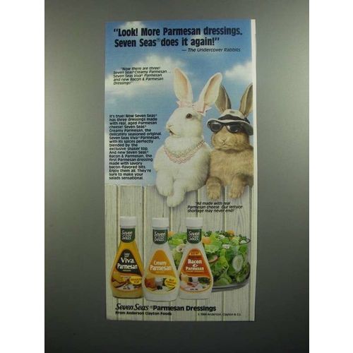 1984 Seven Seas Parmesan Dressing Ad - Rabbits