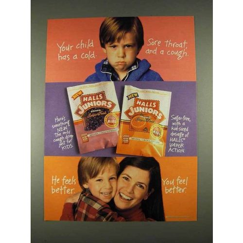 1996 Halls Juniors Cough Suppressant Ad - Your Child