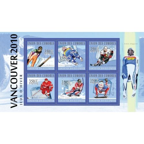 COMORES 2010 SHEET MNH VANCOUVER WINTER OLYMPIC GAMES SPORTS 2