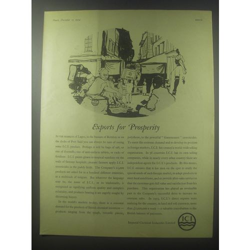 1954 ICI Imperial Chemical Industries Ad - Exports for prosperity