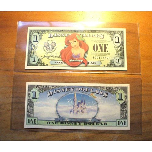 2007 DISNEY DOLLAR - ARIEL - Mint Condition - THE LITTLE MERMAID - “T” Series