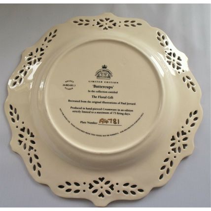 Royal Creamware The Floral Gift Buttercups Hand Pierced Fine China Plate