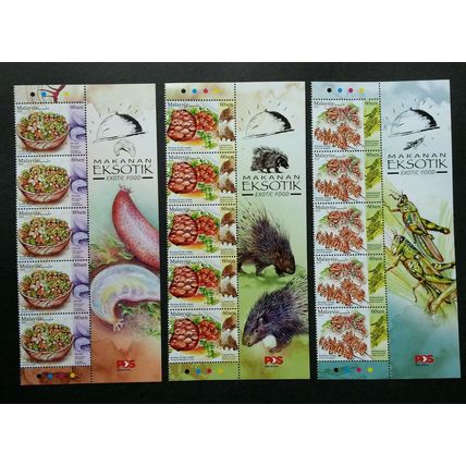 Malaysia Exotic Food 2019 Cuisine Grasshopper Insect Porcupine (stamp title MNH