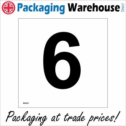 MA602 LETTER CHARACTER 6 SIGN WAREHOUSE SHELVING FACTORY STOREROOM NUMBER