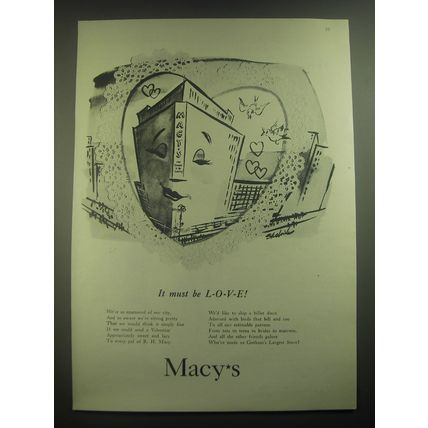 1945 Macy's Department Store Ad - It most be L-O-V-E!