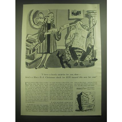 1945 Macy's Department Store Ad - I have a lovely surprise for you, dear