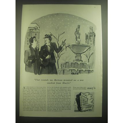1945 Macy's Department Store Ad - Bertram promised me a new Muskrat